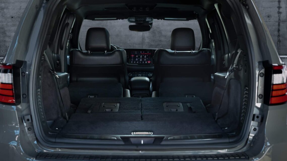 2027 Dodge Durango interior shot from the rear liftgate